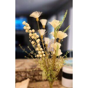 Faux Alstroemeria Flowers 20" Stem Peruvian Lilly & Berries 2 Pieces NWT